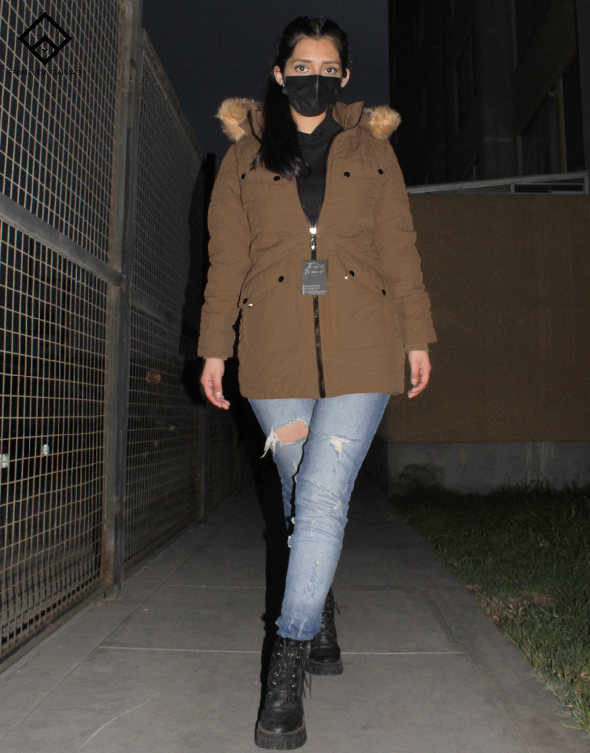 parka mujer cozy camello