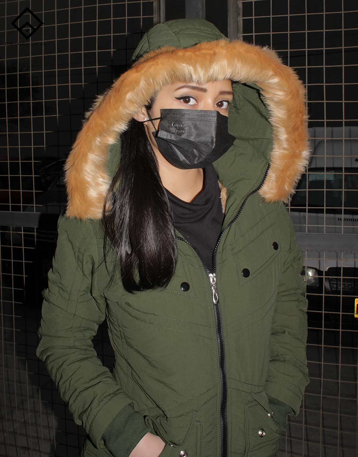 parka cozy mujer verde militar