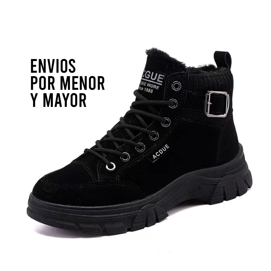 BOT-NEGRO Bota de invierno para mujer con forro interno de peluche ideal climas frios color negro