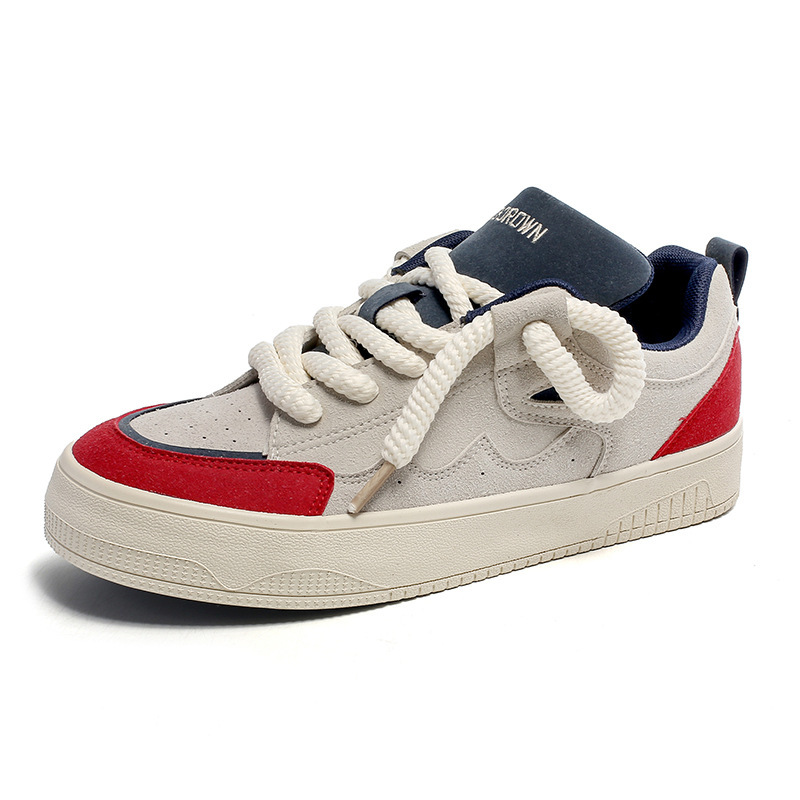 zapatilla rojo azul y gris para mujer estilo urbano